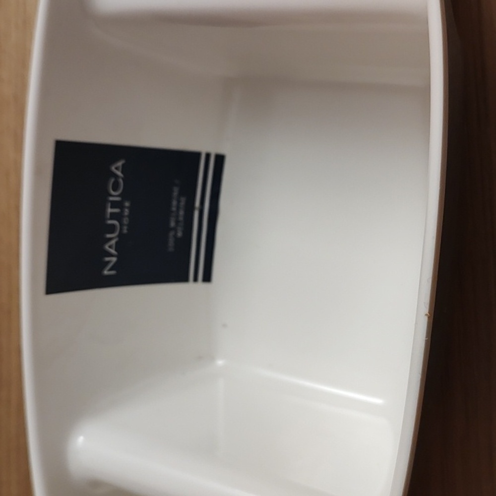 Nautica Canoe Navy Blue and White 3 Section Appetizer Bowl - Picture 4 of 13